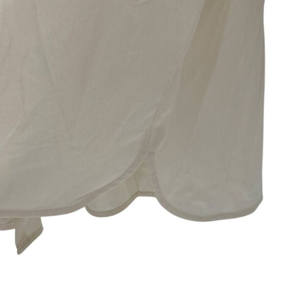 J.Jill cream silk roller tab button up size 1X neutral minimalist loose fit - Picture 5 of 6